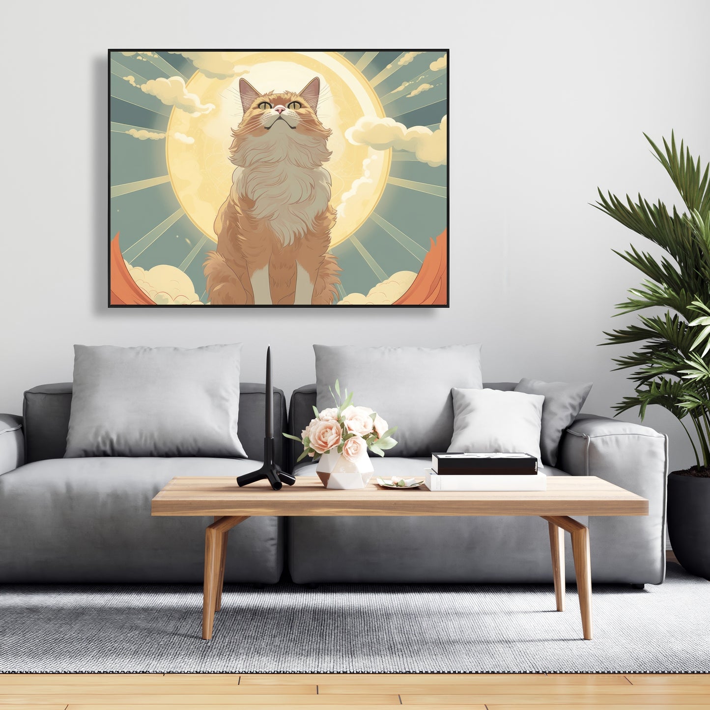 Moewing above - 36"x36" Framed canvas