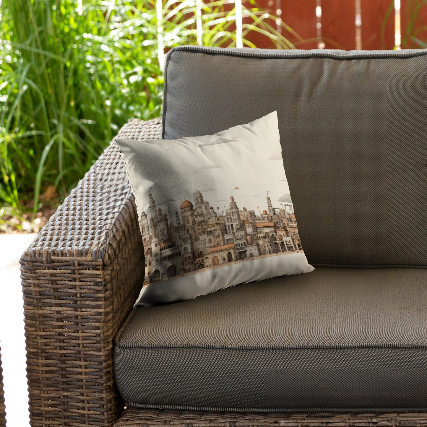 The Old Town White Poly Twill Throw Pillow - Home Decor Insert