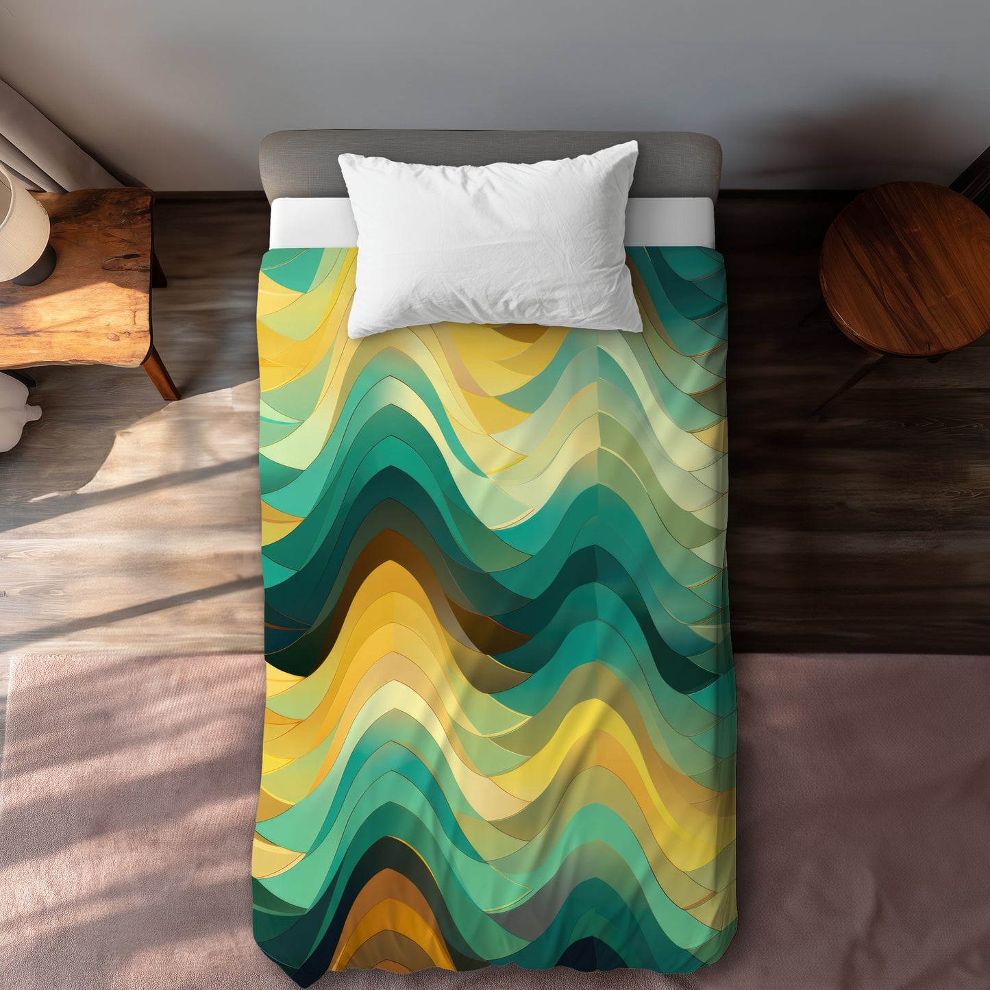 Jagged Luxury Yellow Duvet Cover | Elegant Home Decor