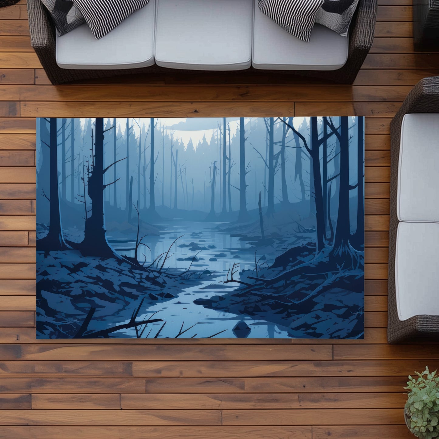 Dead Lands Black Outdoor Area Rug | Stylish Home Decor