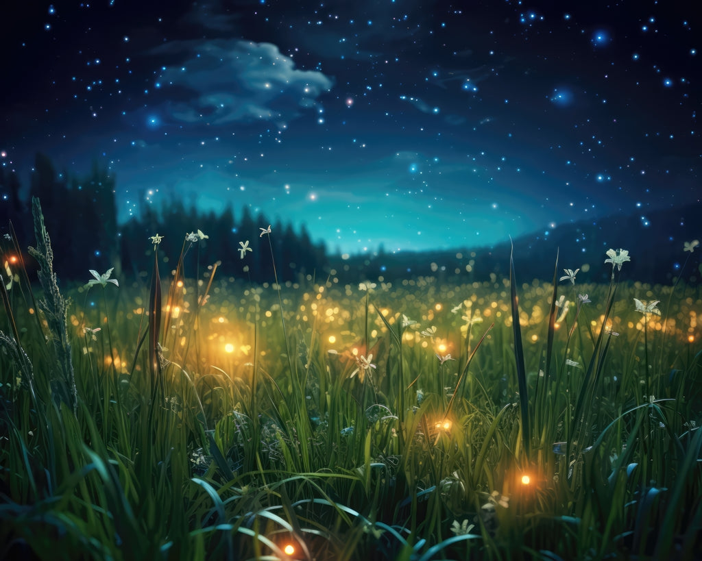 Fireflies at Night - Yellow Braided Polyester Placemat | Decor
