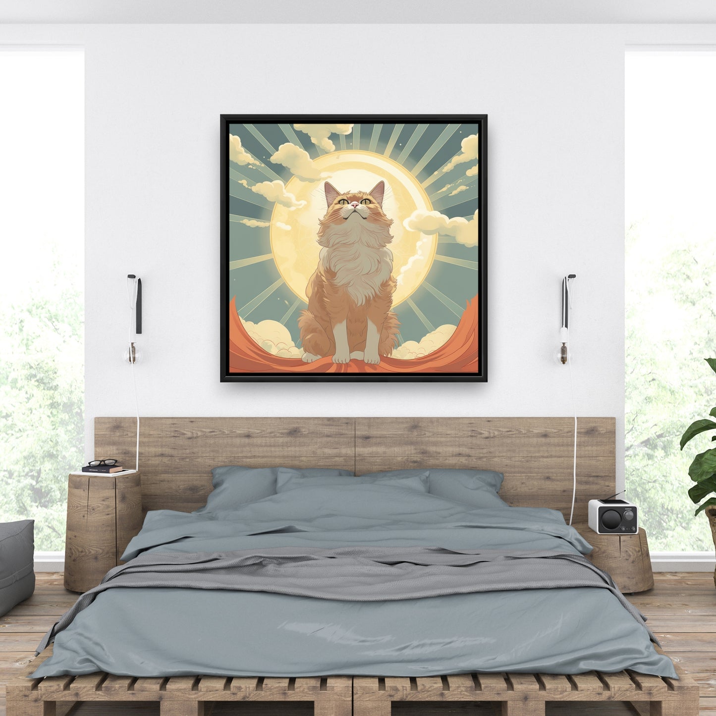Moewing above - 36"x36" Framed canvas