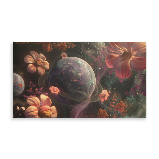 Flower space Pink Indoor Outdoor Tablecloth for Home Decor