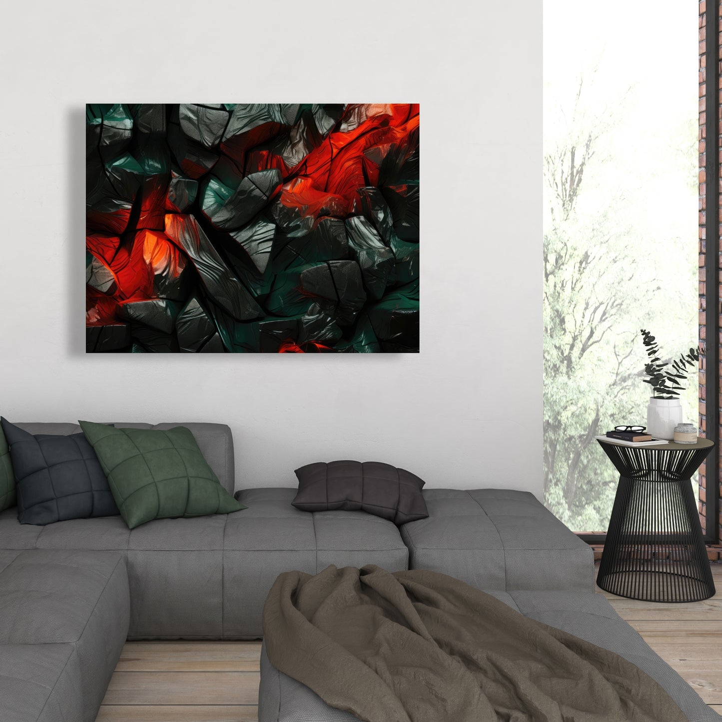 Hiding Under - Green Canvas Art for Home Decor | Stylish Design