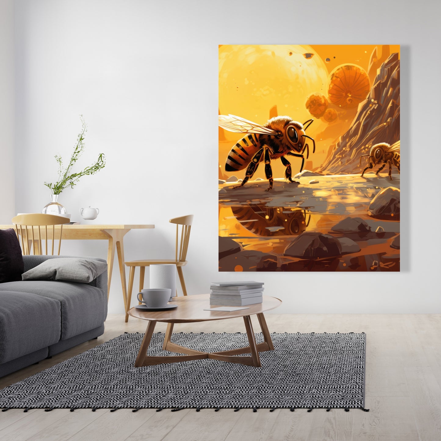 Bee world - 32"x32" Canvas