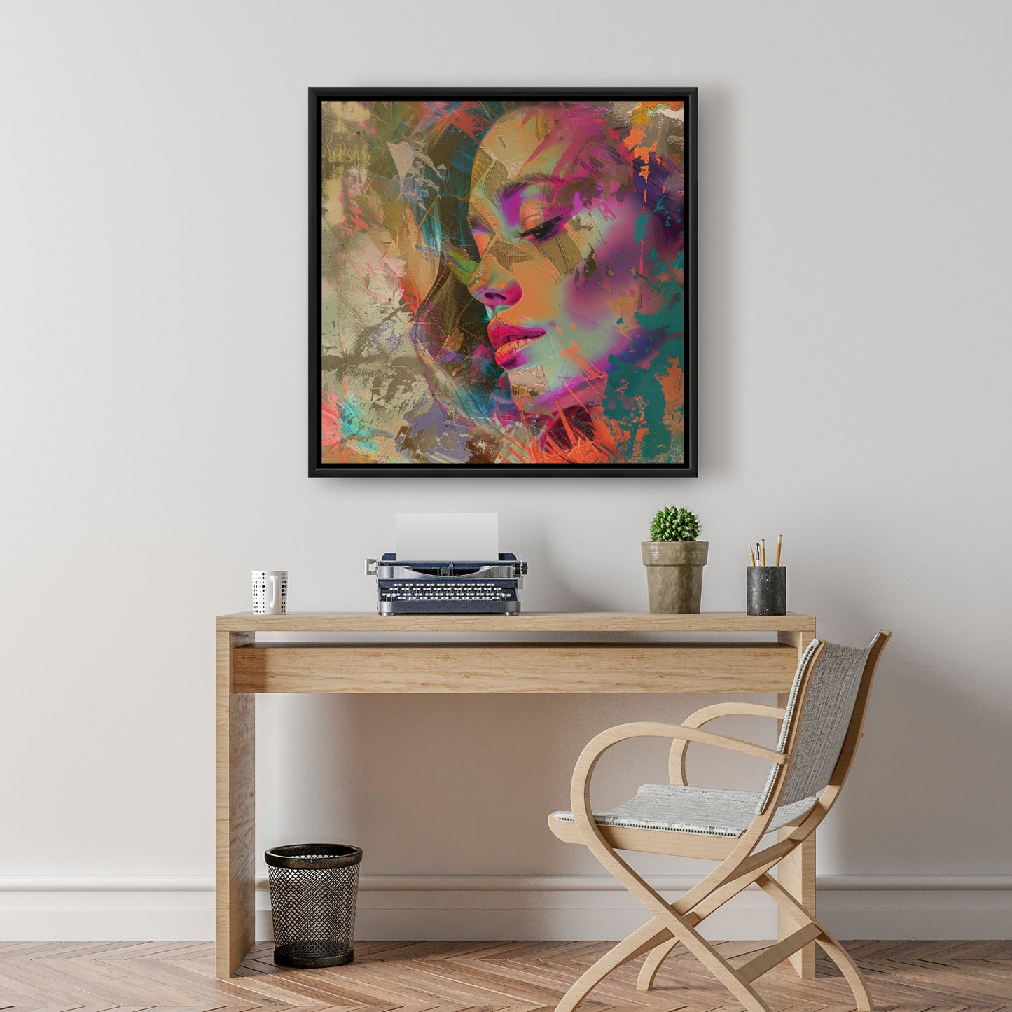 Grunge Look - Gray Framed Canvas for Stylish Home Decor