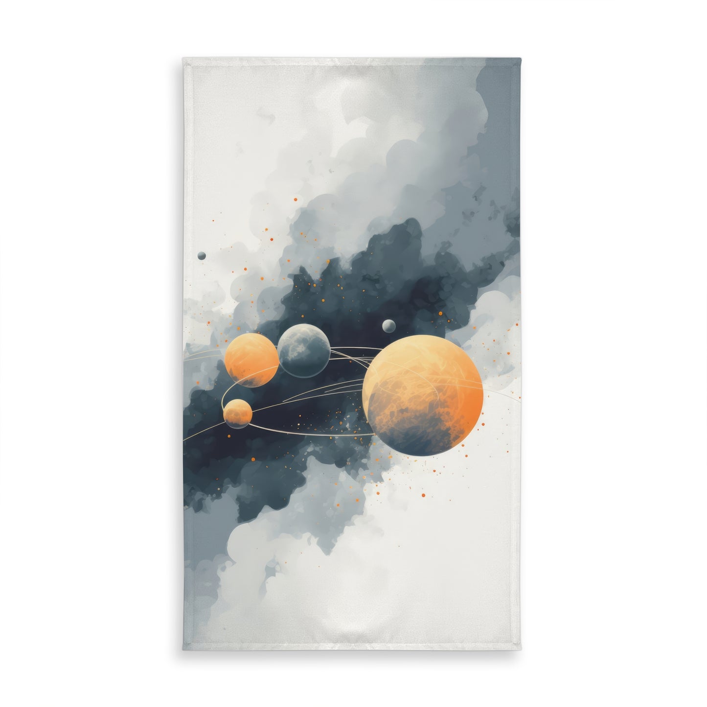 Circle of Planets Tablecloth - White Indoor Outdoor Decor