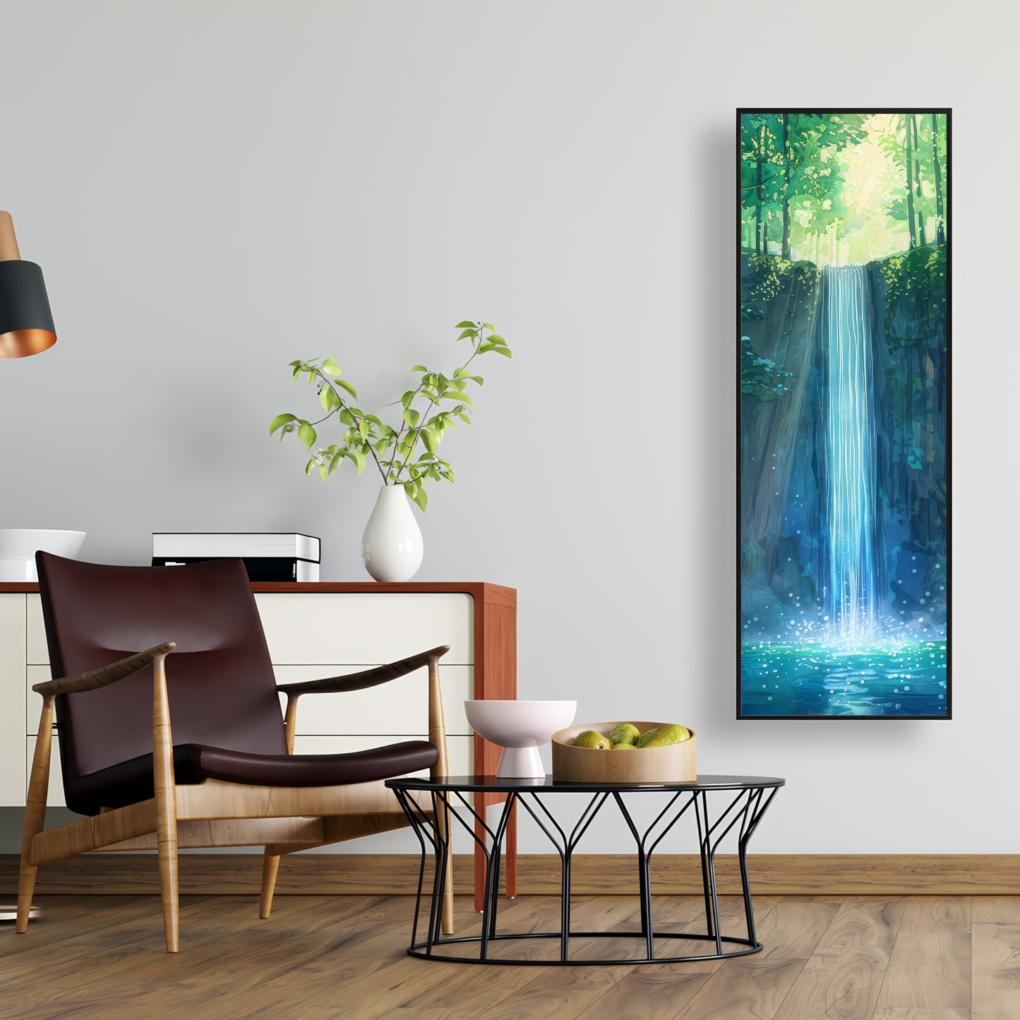 Waterfall - Framed Canvas - Print on demand