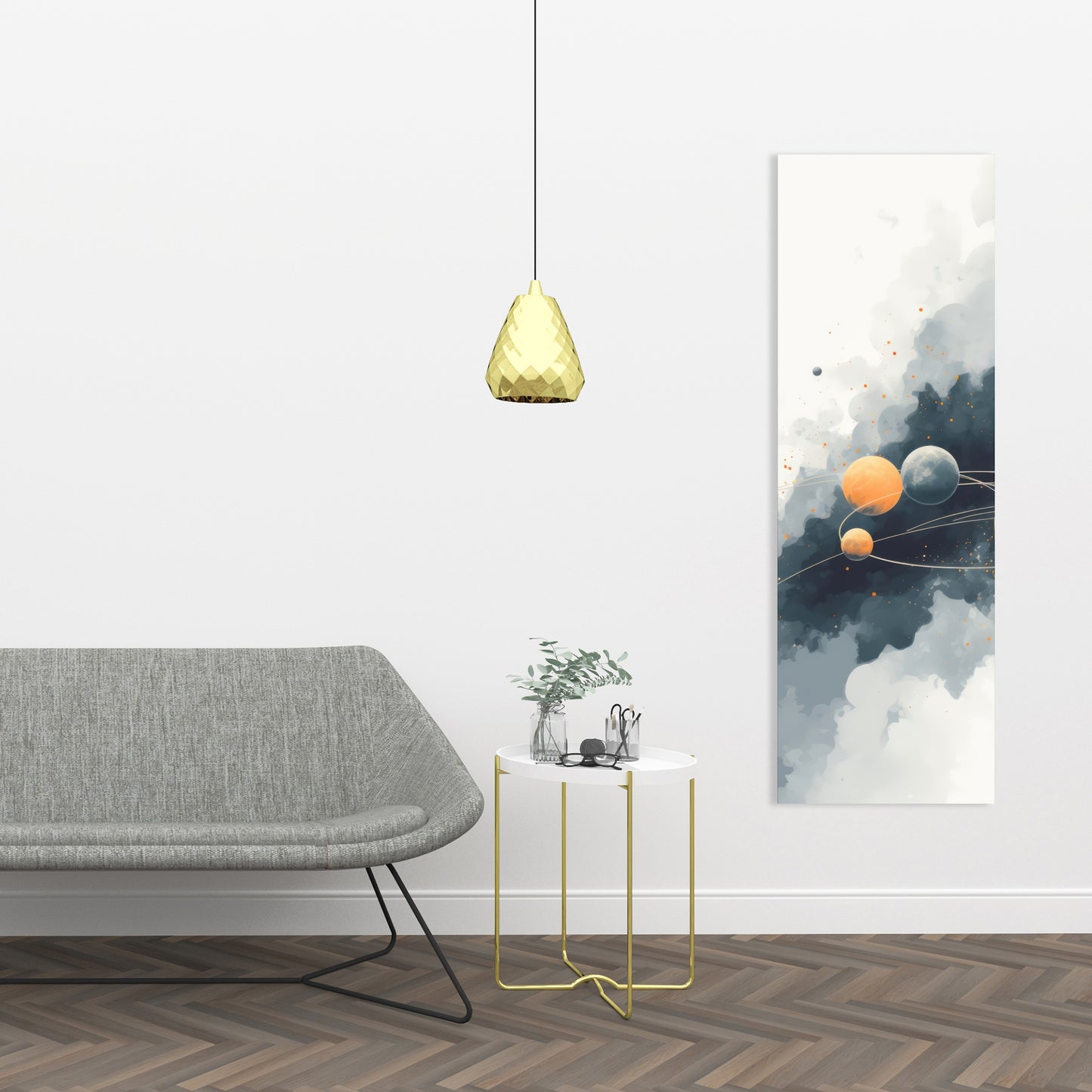 Circle of Planets - White Canvas Home Decor Wall Art