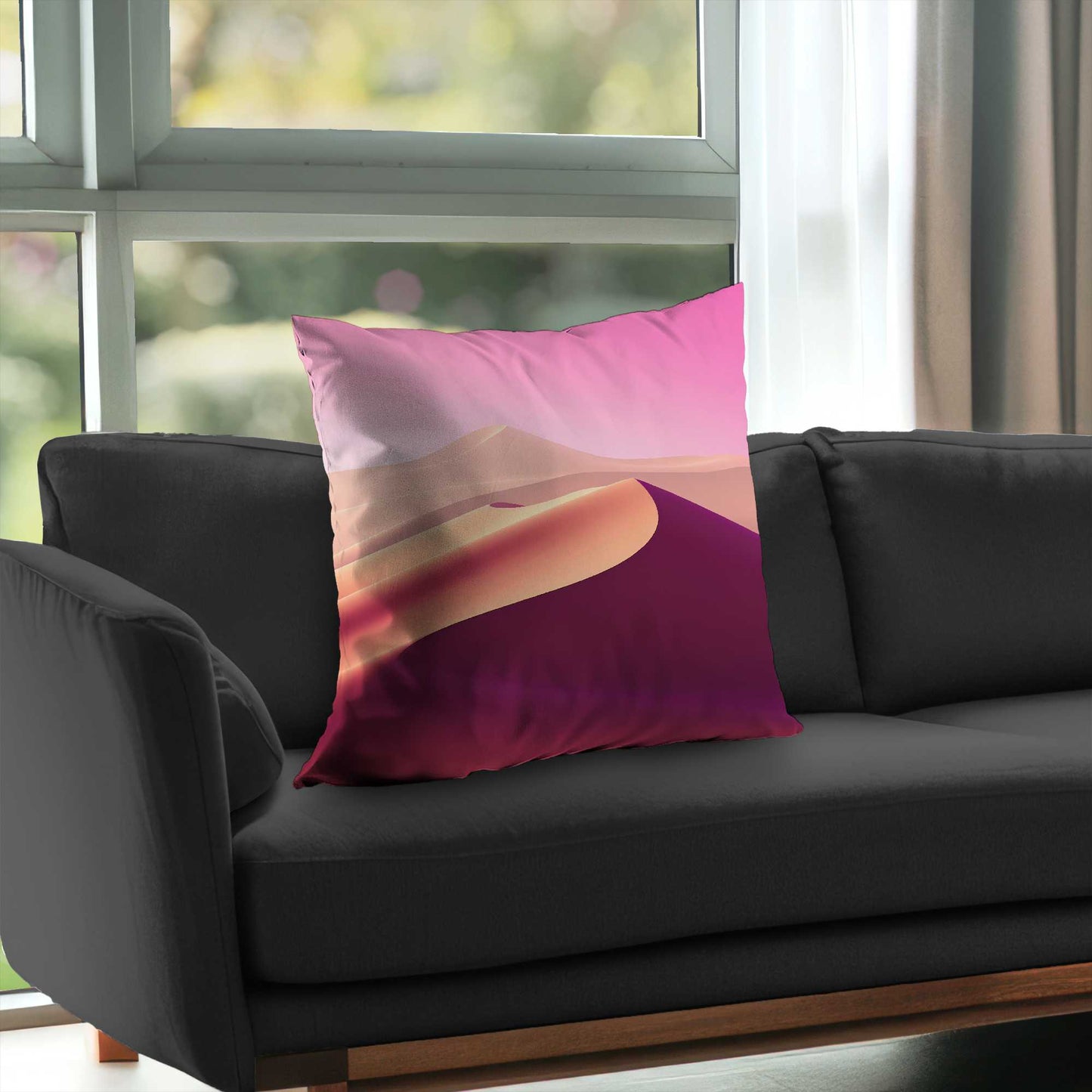 Coussin décoratif en sergé de polyester Calm Dunes | Décoration d'intérieur élégante