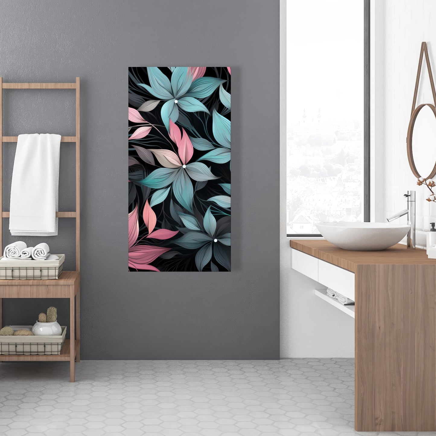 Desaturated flowers - 32"x32" Canvas