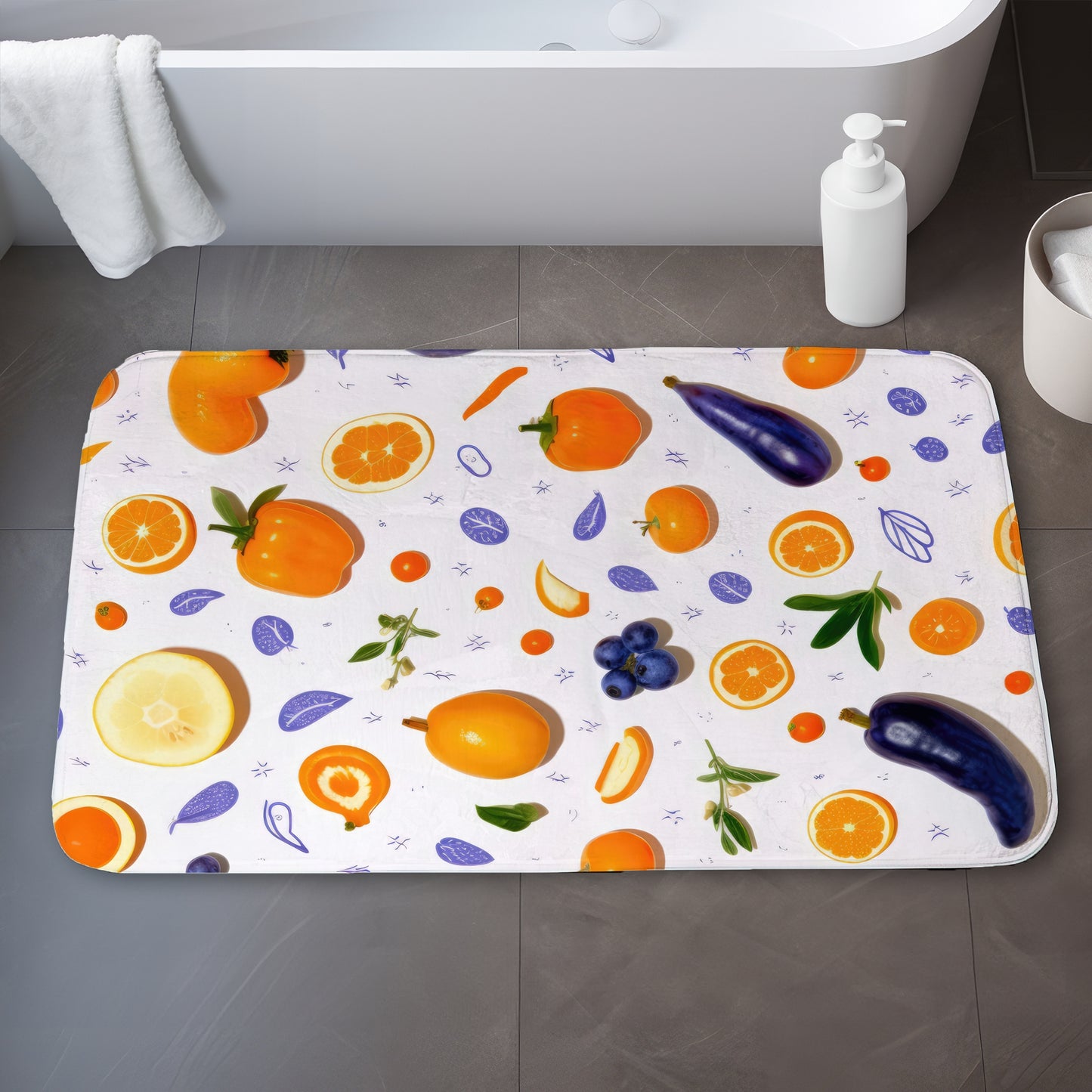 Orange and purple - 17"x24" Bath mat