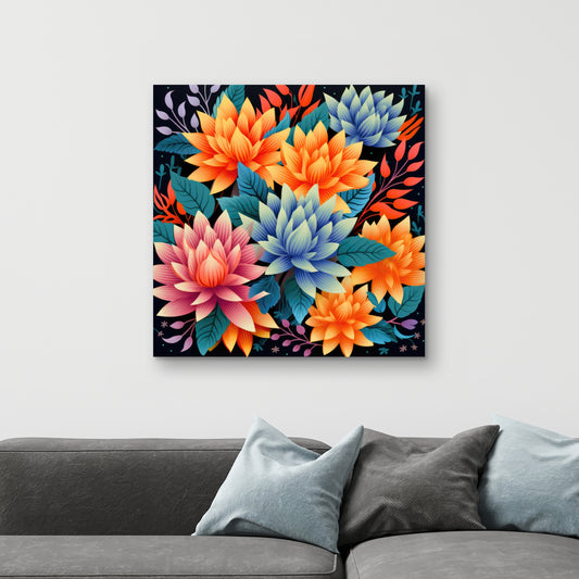Color bouquet Turquoise Canvas for Stylish Home Decor