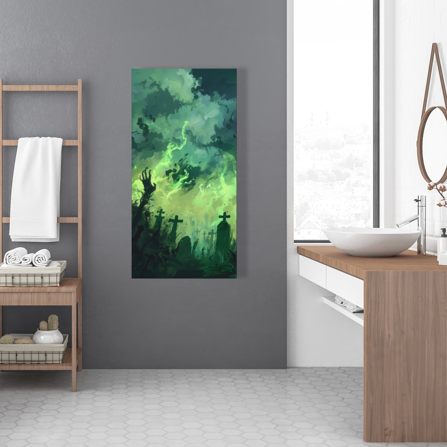 Reaching Hell - Black Canvas Home Decor Art for Modern Spaces
