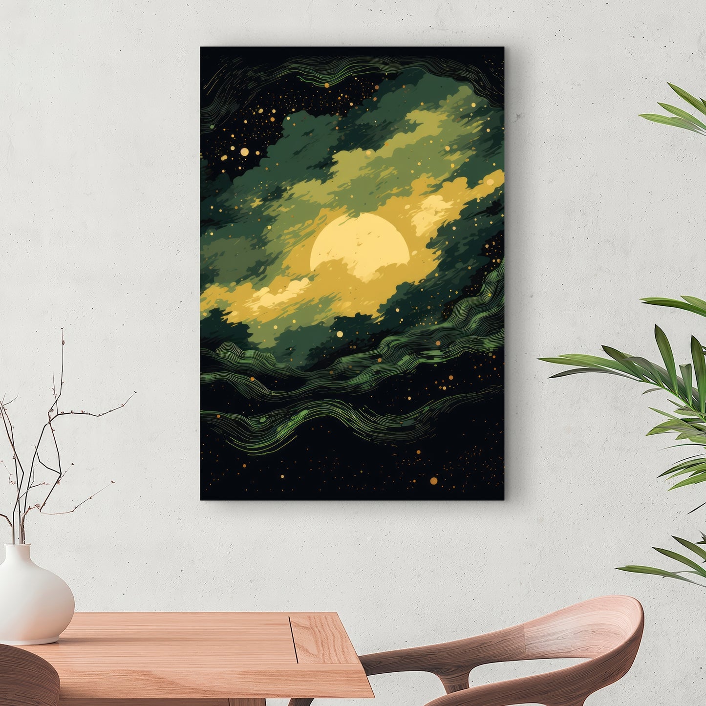 Cloudy Star - Yellow Canvas Home Decor for Bright Spaces