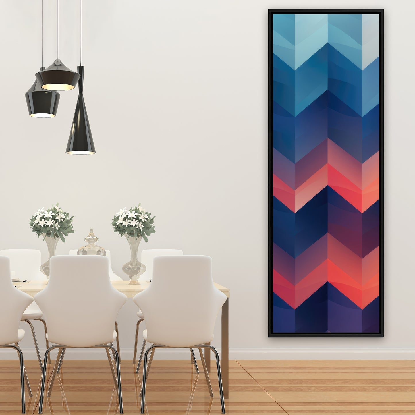 Heat Waves - Red Framed Canvas Art for Home Decor