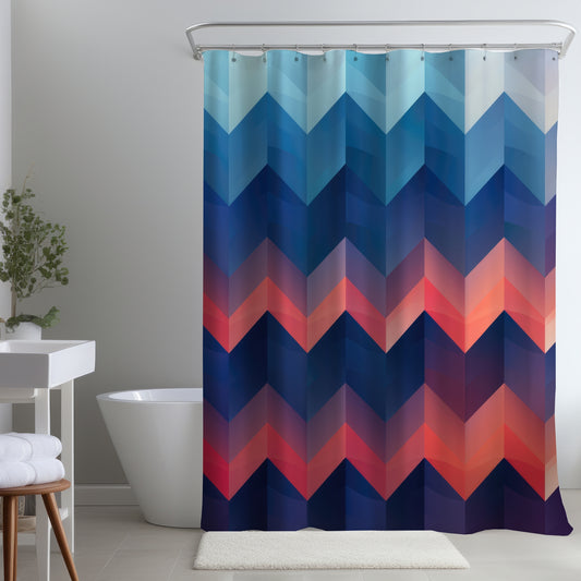 Heat Waves Blue Shower Curtain | Stylish Home Decor Accent