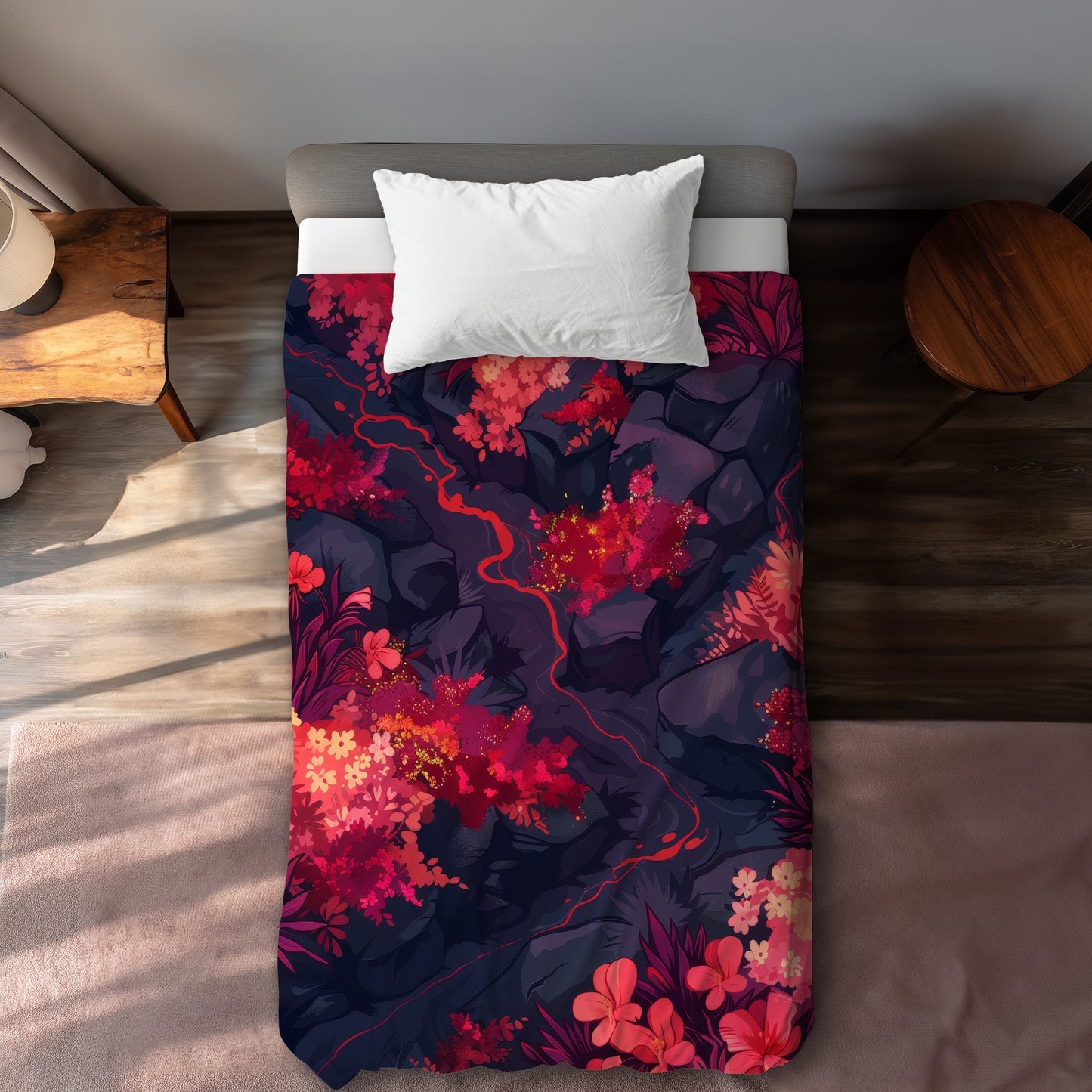 Burning plants - 88"x88" Duvet Cover
