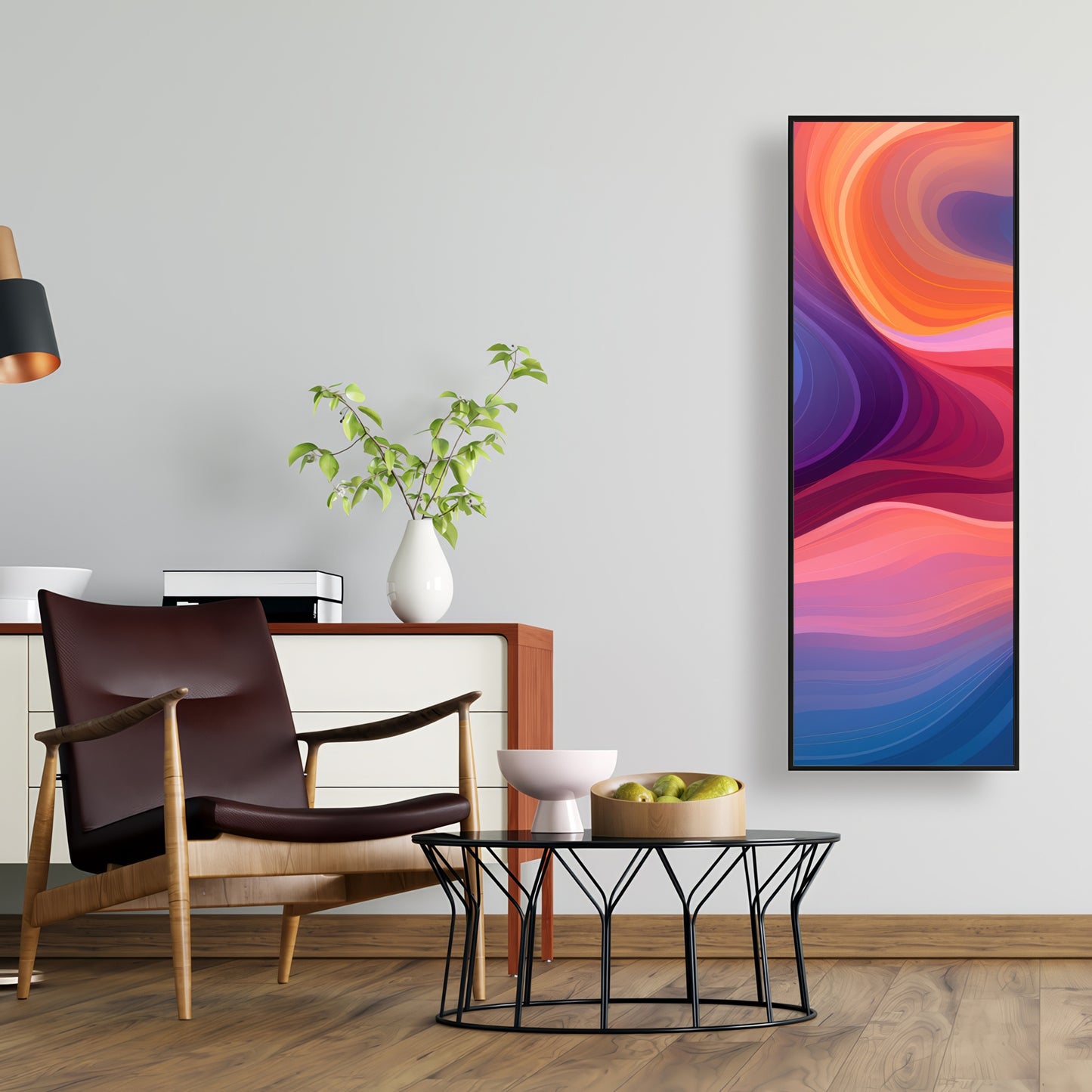 Purple Haze - Blue Framed Canvas Art for Home Decor