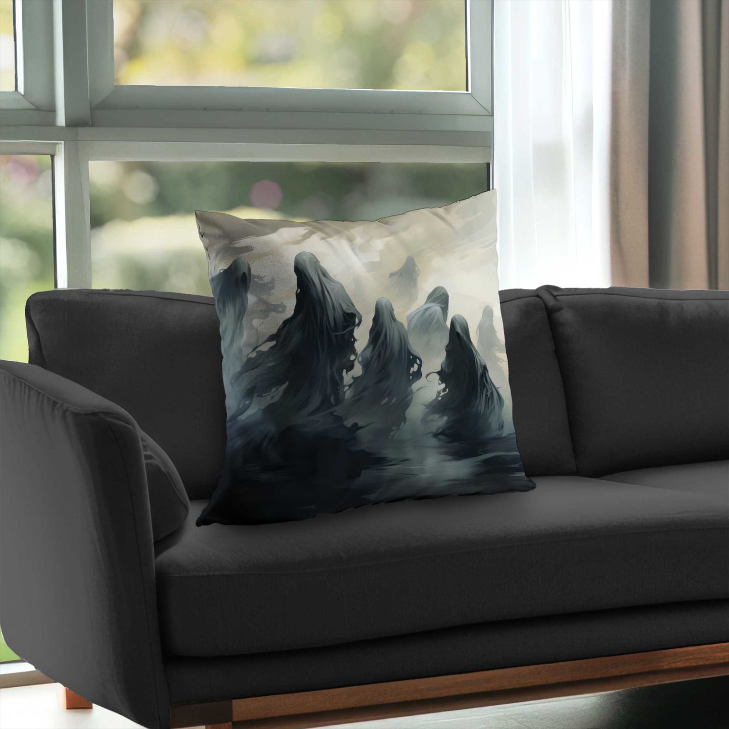 Coussin décoratif en sergé de polyester « Terres maudites » | Décoration intérieure unique