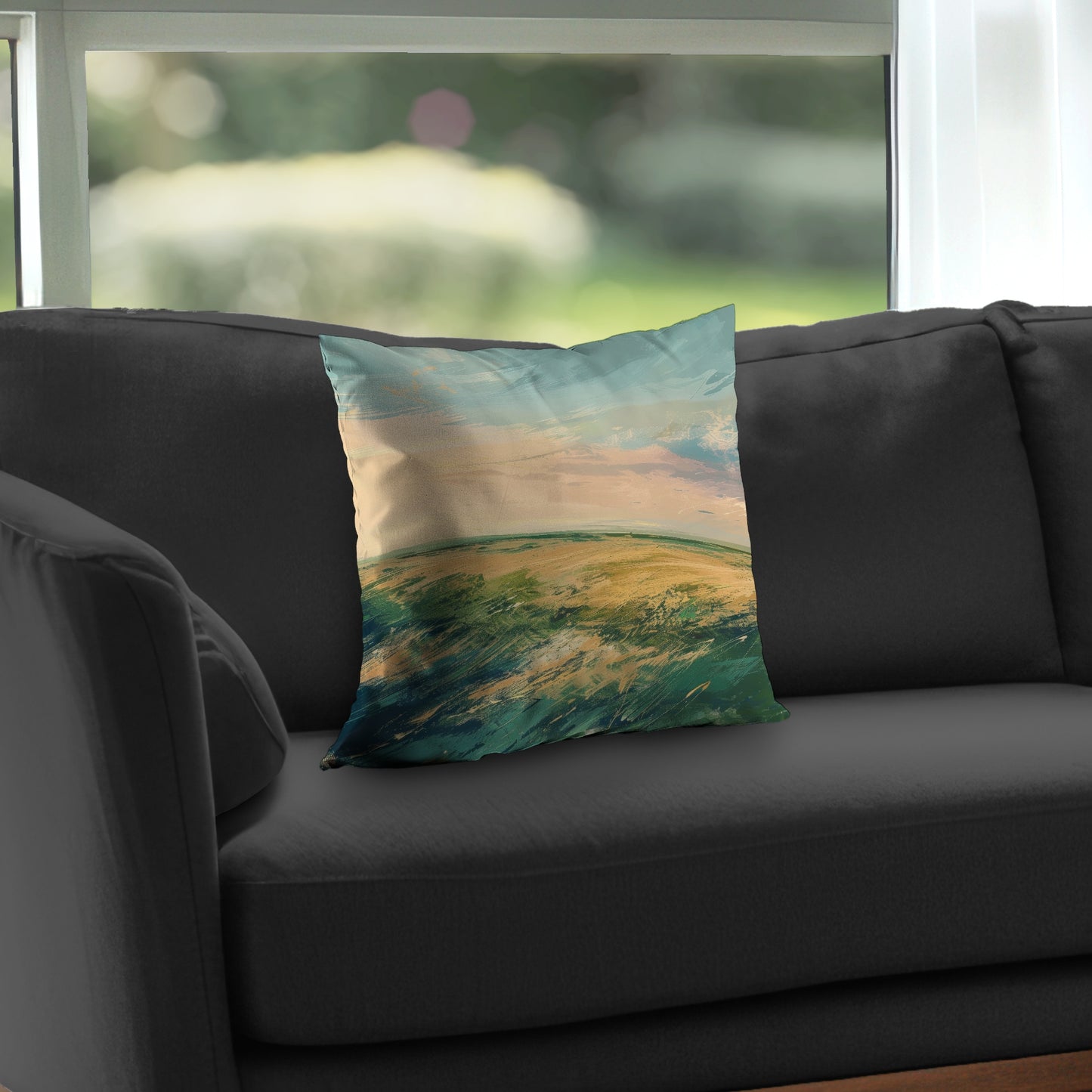 Evening in the field - Throw Pillow