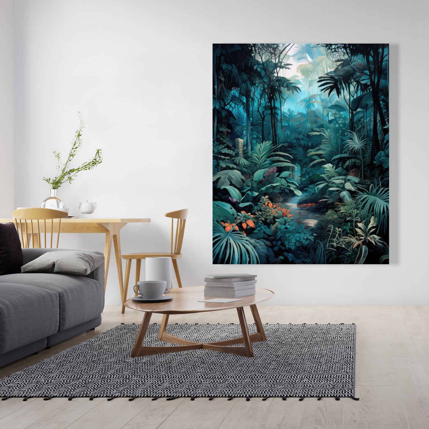 Deep in the jungle - Orange Canvas Art for Home Decor