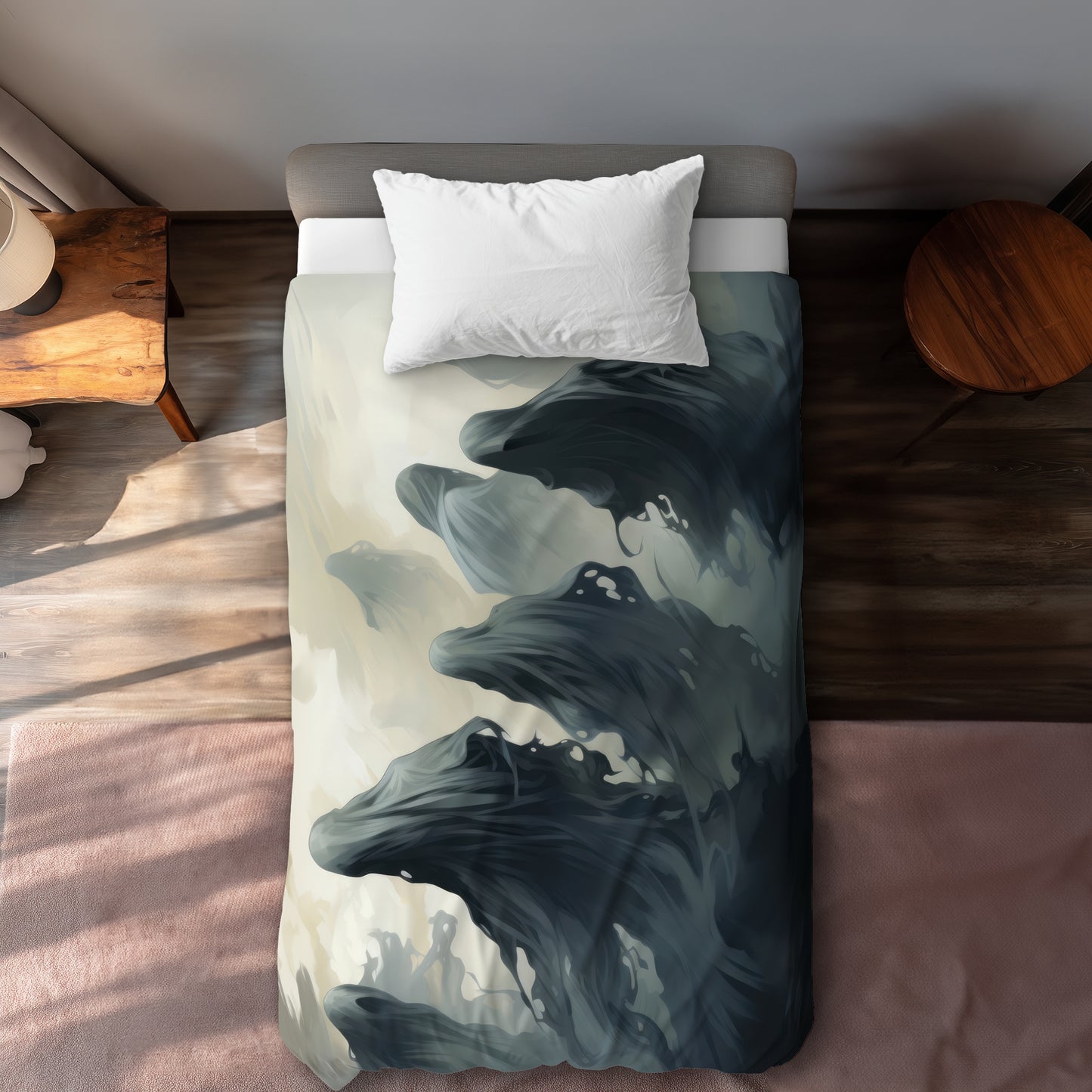Cursed Lands Gray Duvet Cover - Stylish Home Decor Essentials