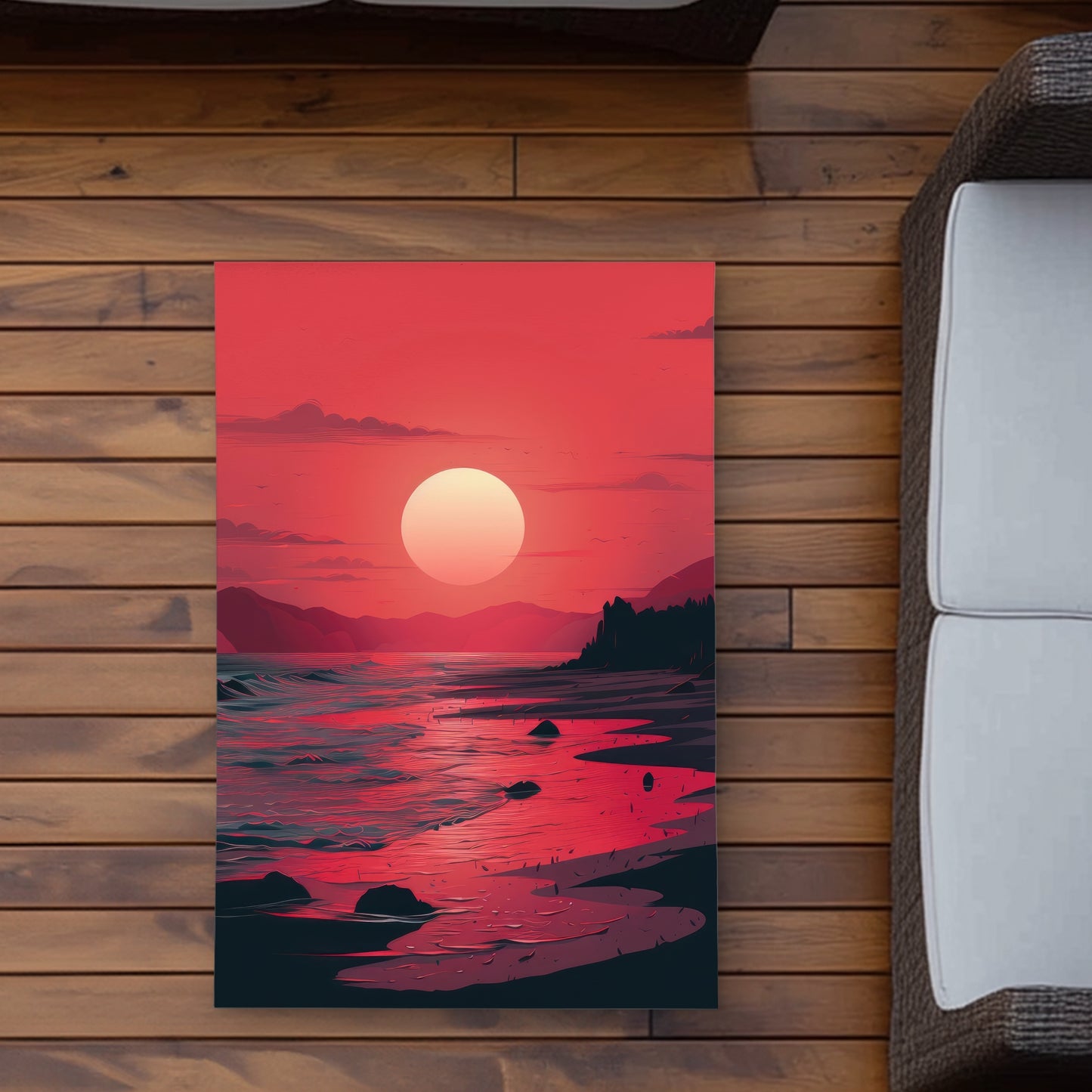 Red sky Outdoor Area Rug - Stylish Red Home Decor Accent