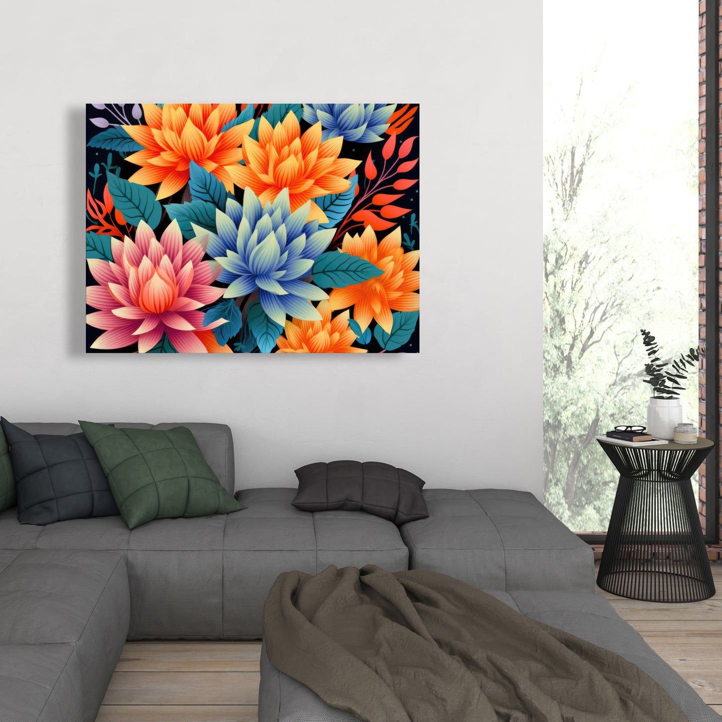 Color bouquet Turquoise Canvas for Stylish Home Decor