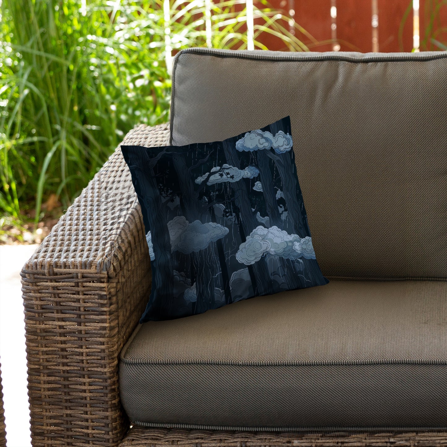 Sneeky clouds White Poly Twill Throw Pillow | Home Decor Insert