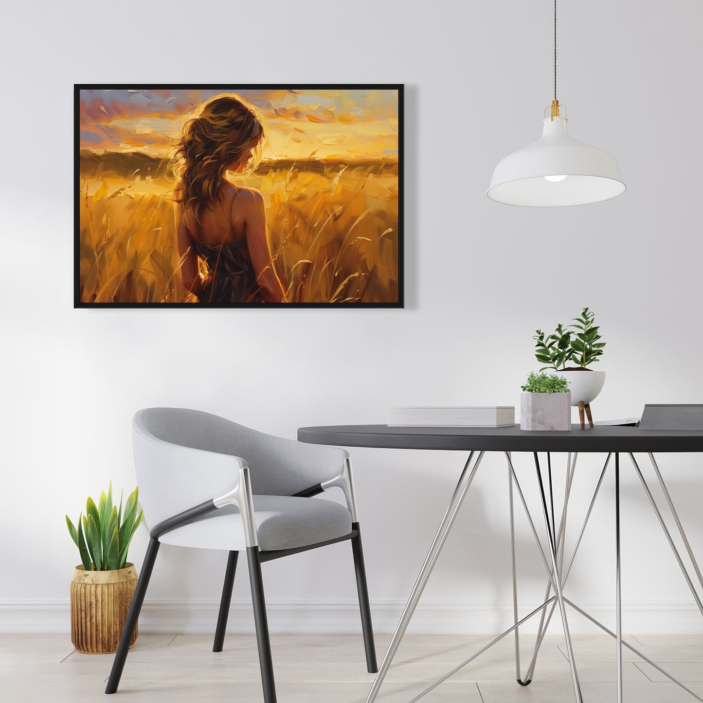 Warm field - 24"x24" Framed canvas