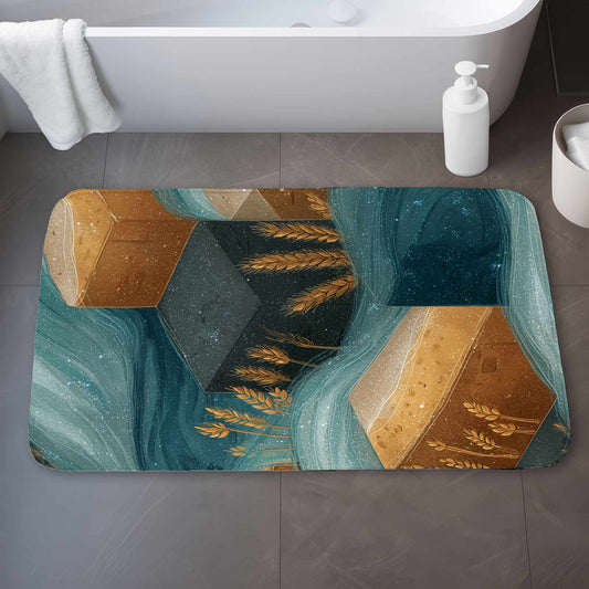 Golden Harvest Flow Bath Mat | Stylish Home Decor Accent