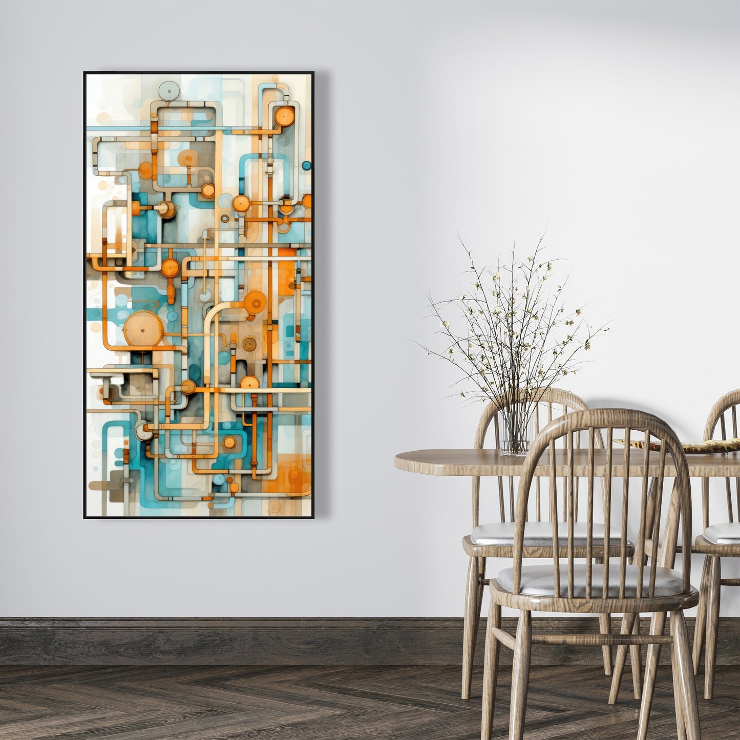Like clockwork - Orange Framed Canvas for Home Decor