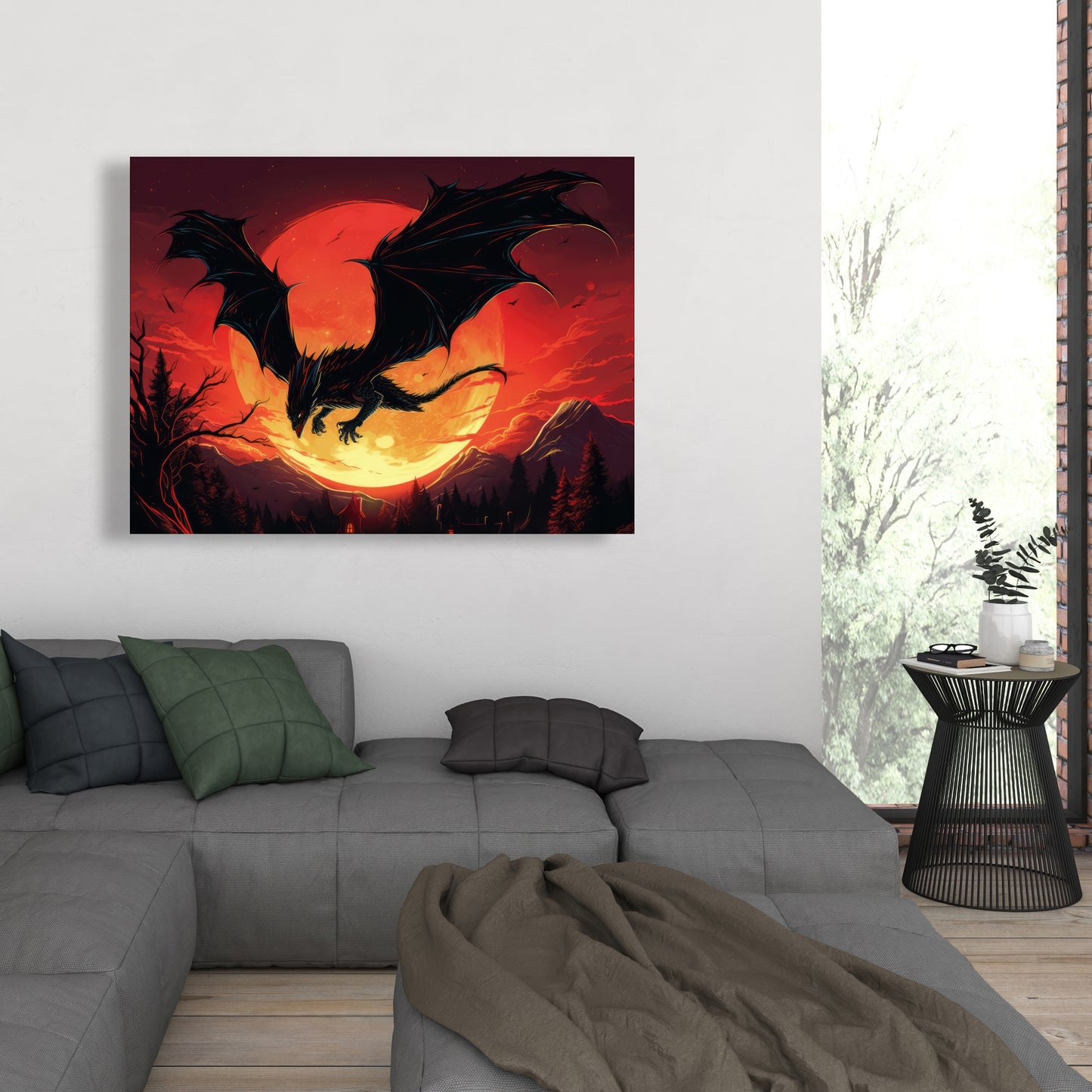 The dragon's wrath - 32"x32" Canvas