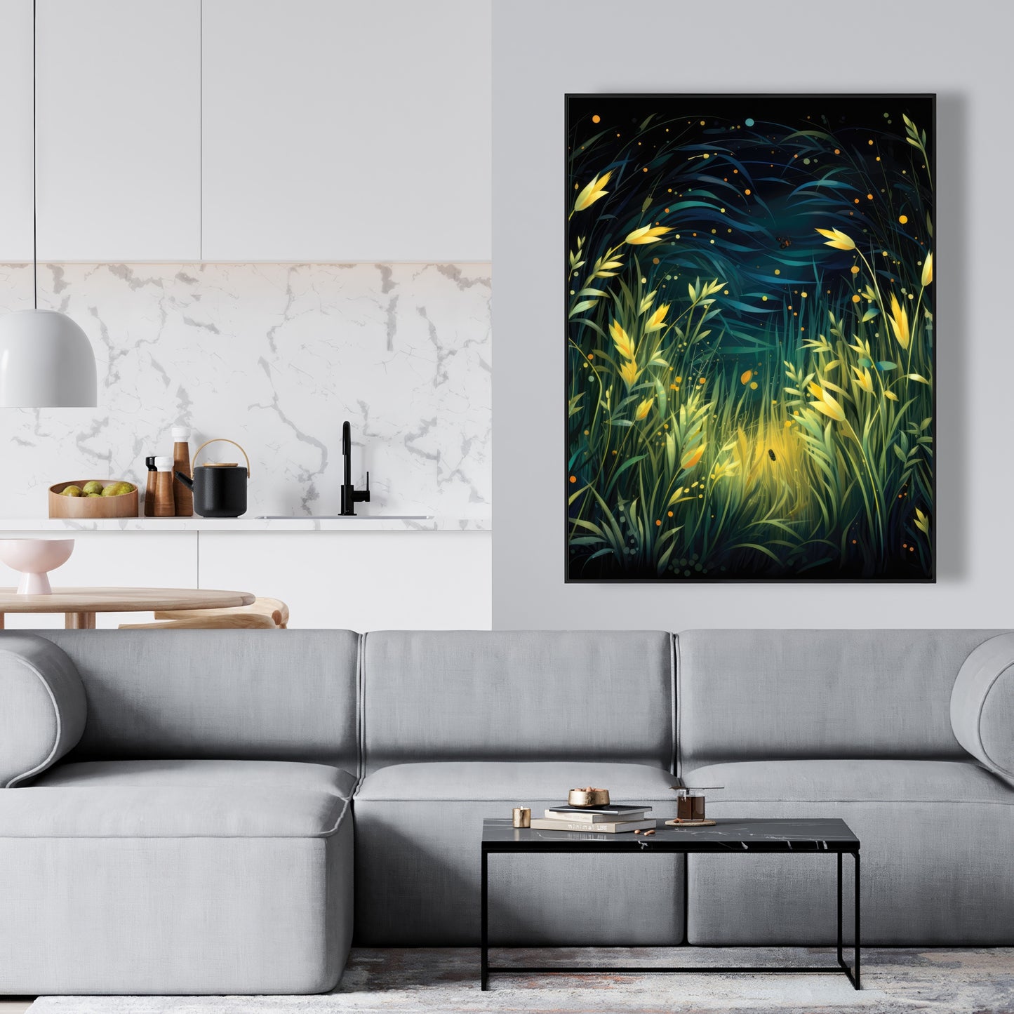Lit plains - 36"x36" Framed canvas