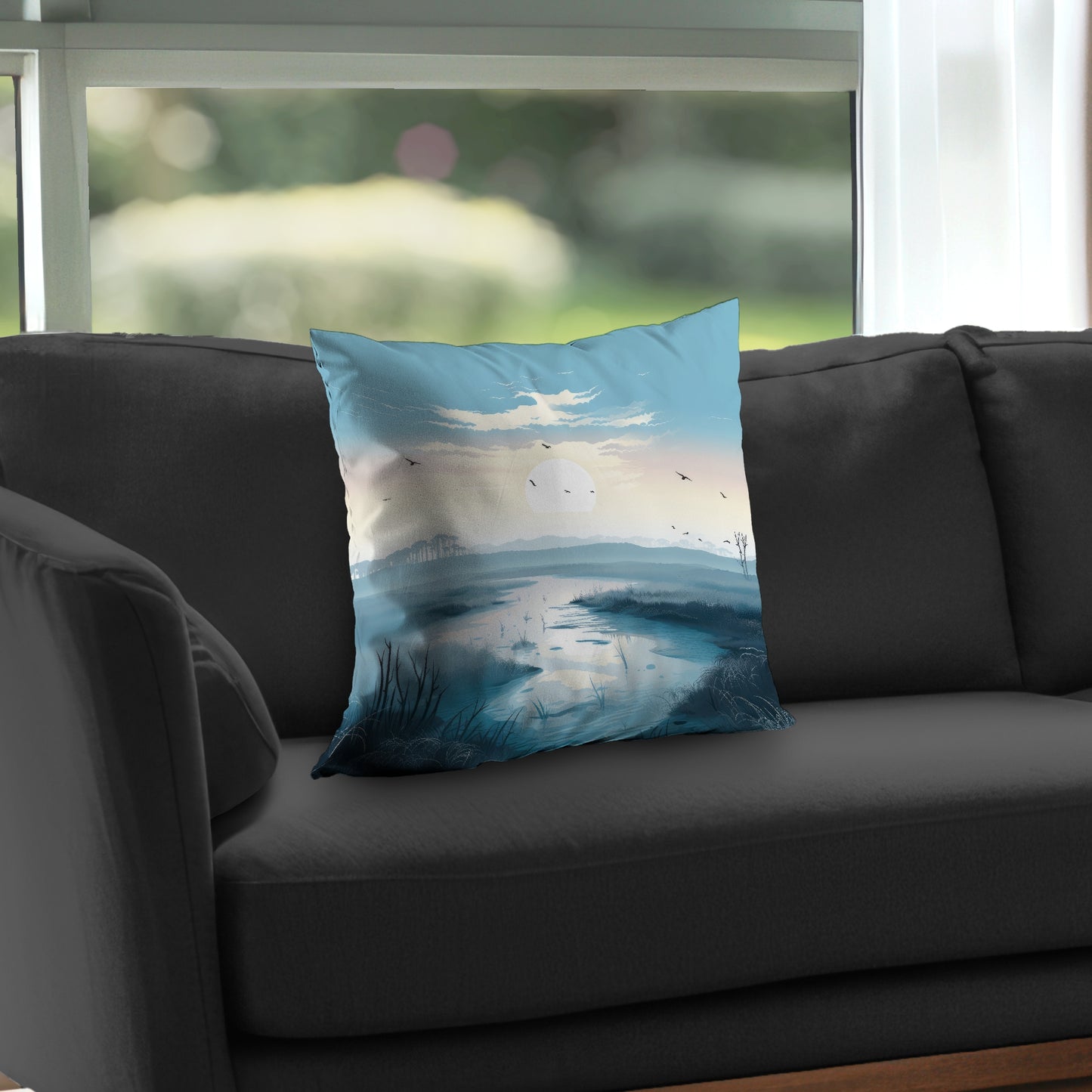 The Marsh White Poly Twill Throw Pillow - Home Decor Accent