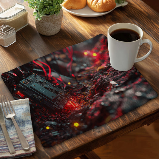 Beep boop - 14"x18" Braided Polyester Placemat