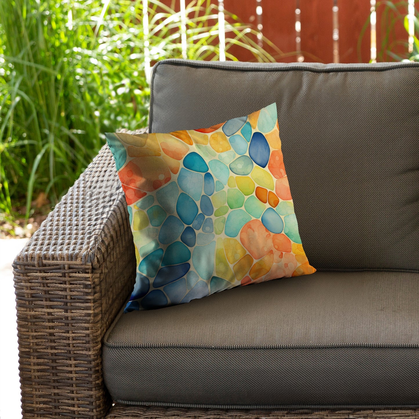 Blobs Blue Poly Twill Throw Pillow Insert for Home Decor