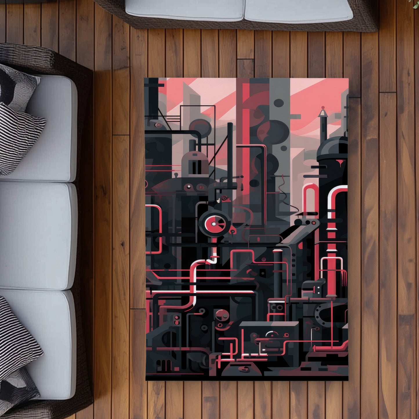 Industrial empire White Outdoor Area Rug for Home Decor