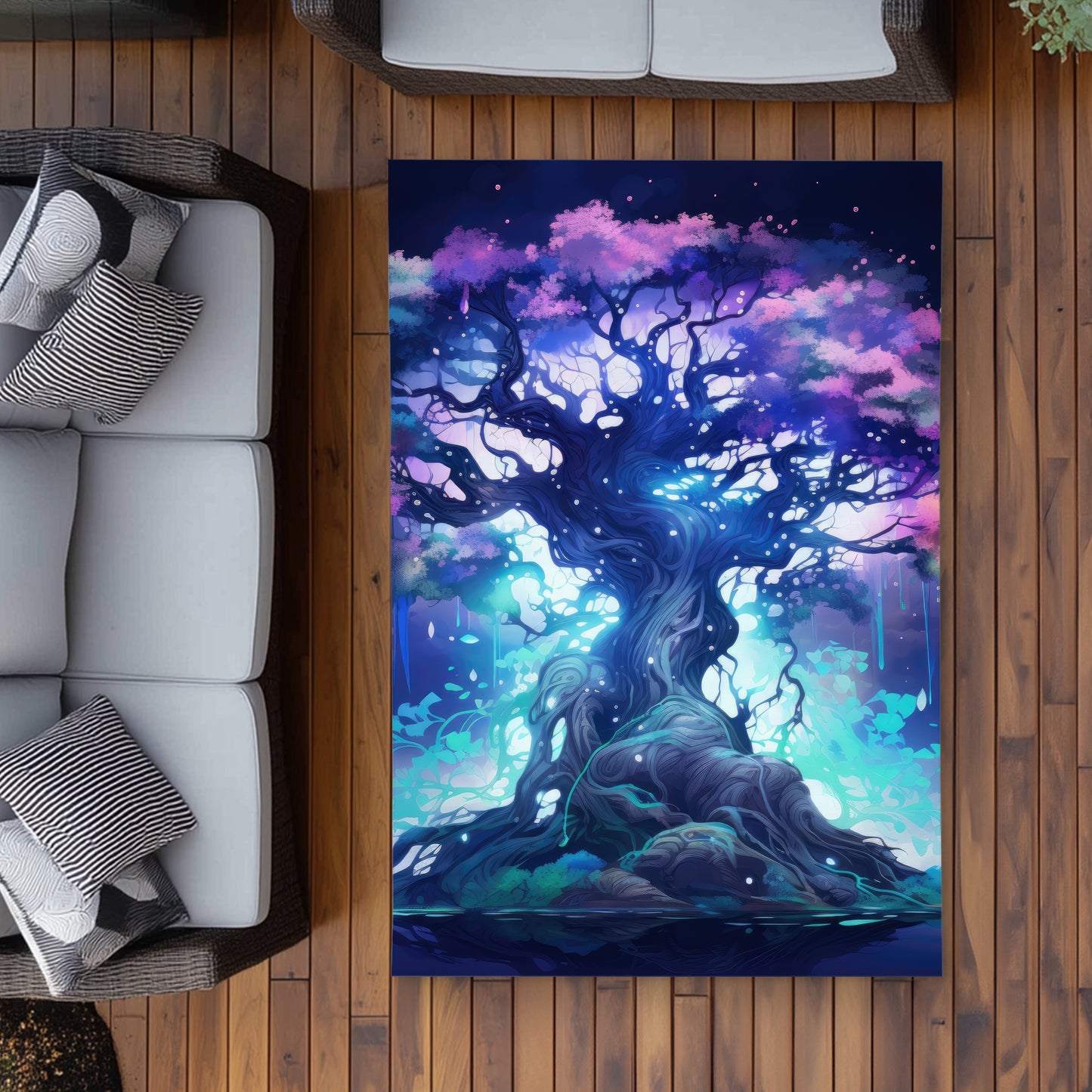 Make a Wish Turquoise Outdoor Area Rug | Home Decor Essentials