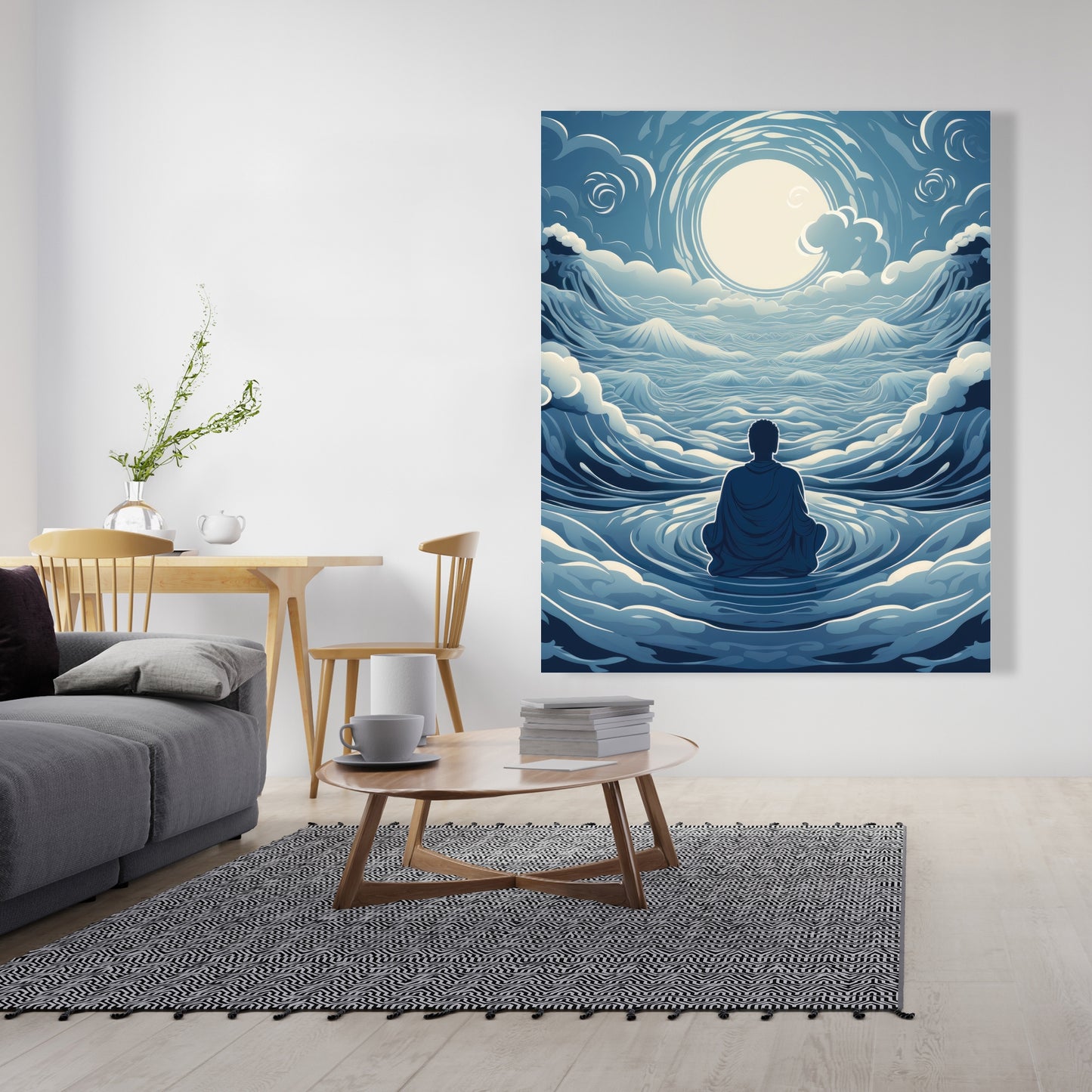 Infinite Wisdom - Gray Canvas Wall Art for Home Decor