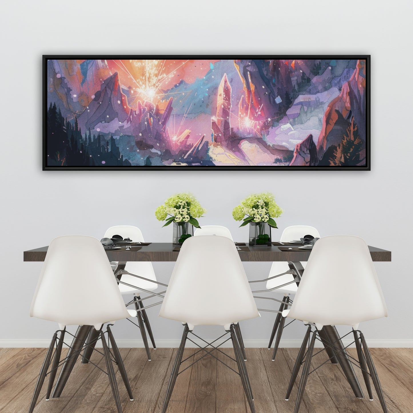 Beaming signal - Framed Canvas - Print on demand