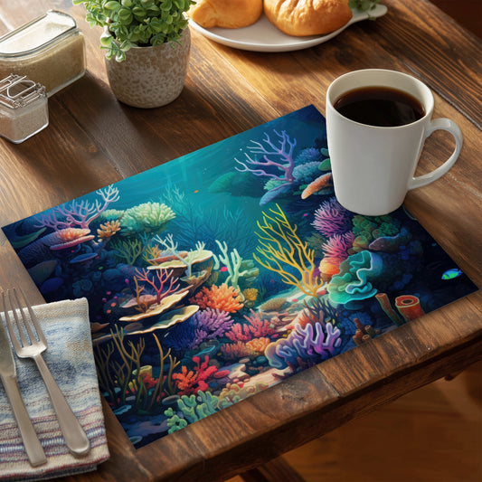 Filled with life - Green Polyester Placemat for Home Decor