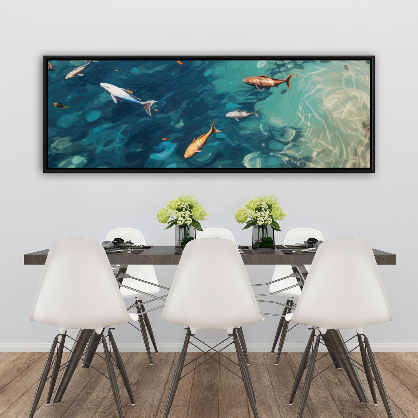 Swim ahead - 36"x36" Framed canvas
