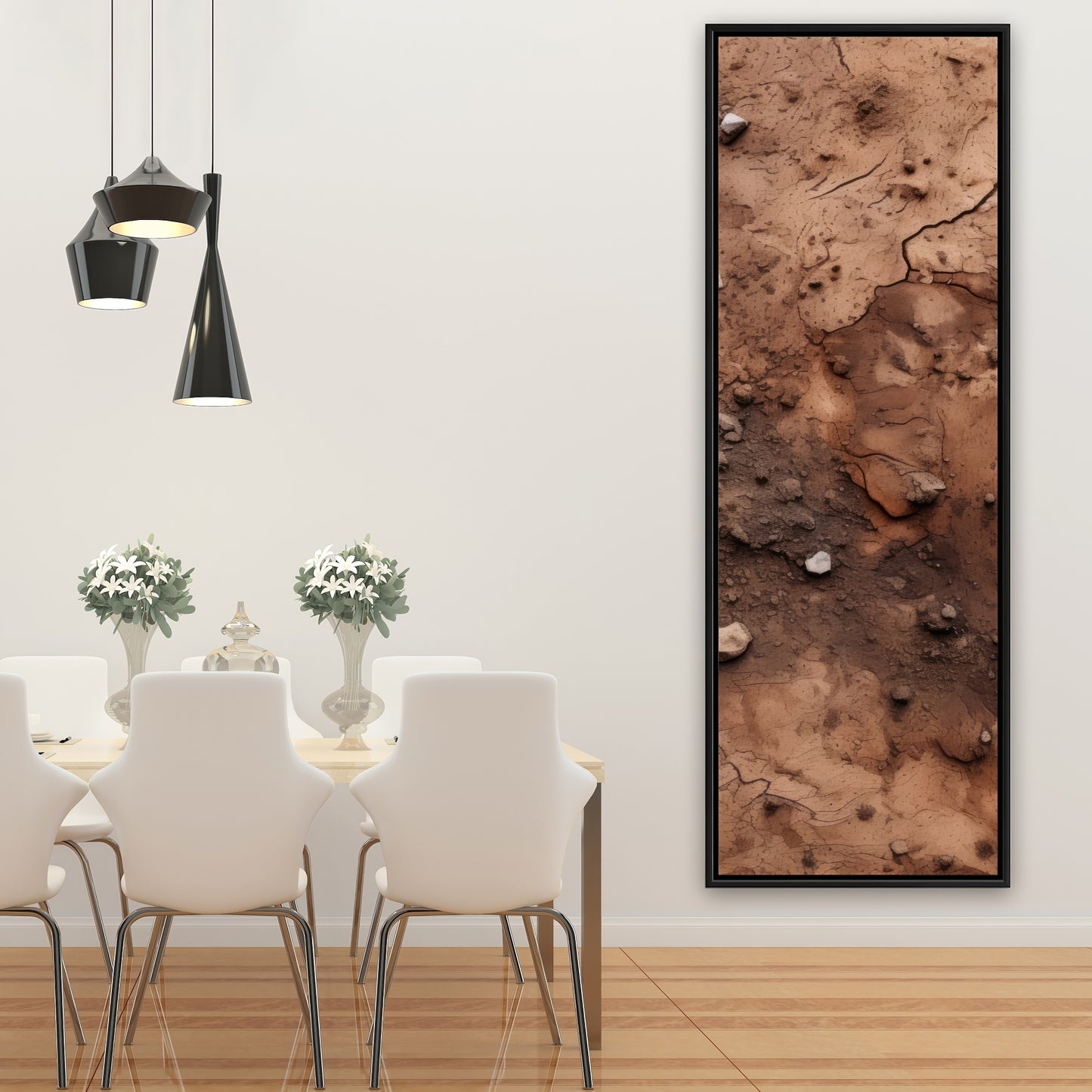 Mud and Stones | Brown Framed Canvas Home Decor Art