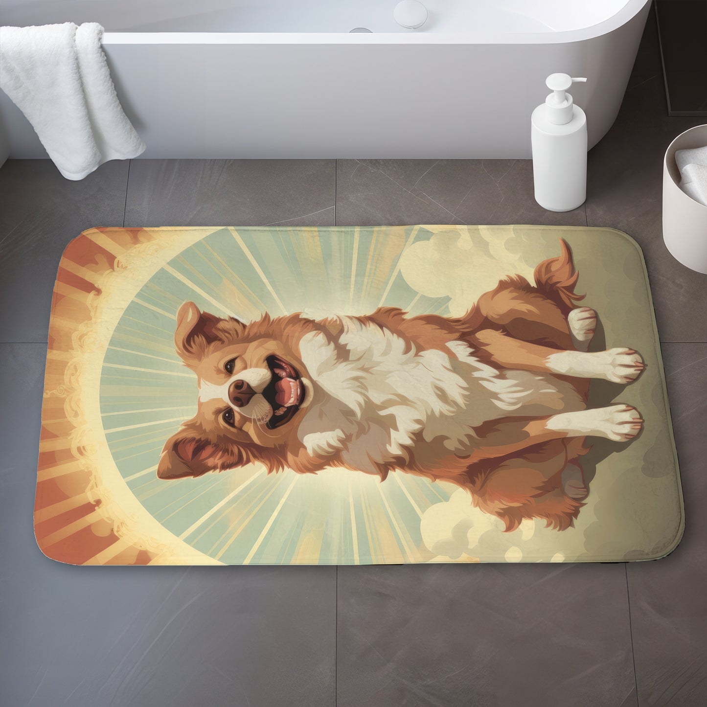 Pats and Smiles Beige Bath Mat - Stylish Home Decor Accent