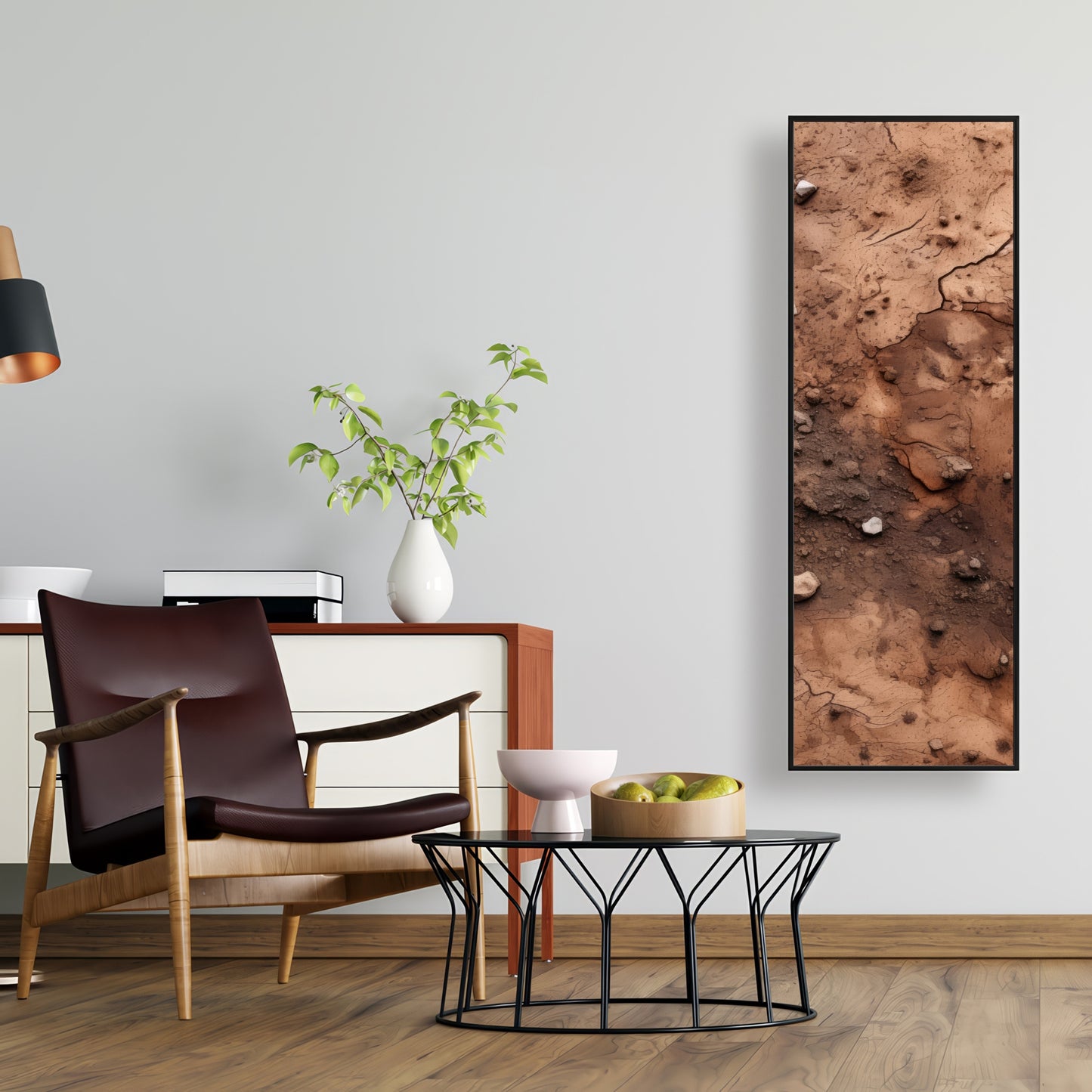 Mud and Stones | Brown Framed Canvas Home Decor Art