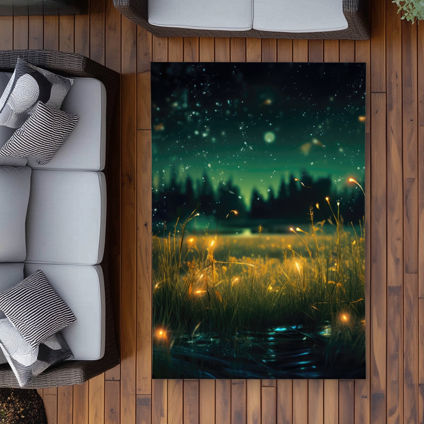 Light in the Dark Yellow Outdoor Area Rug | Home Decor