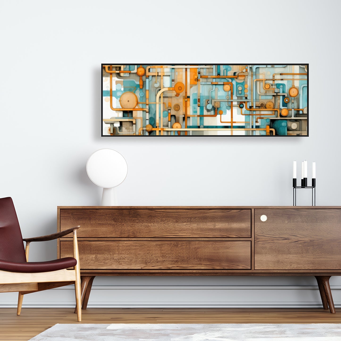 Like clockwork - Orange Framed Canvas for Home Decor