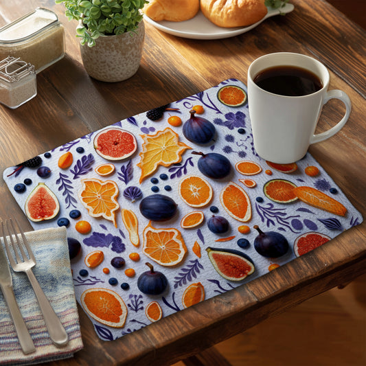 Fruity Skins - Red Braided Polyester Placemat for Home Decor